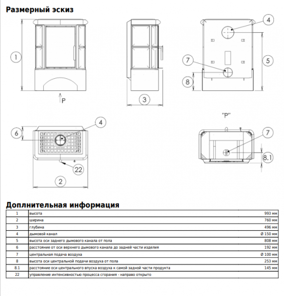 Печь ABX Bavaria EXclusive на прямом цоколе