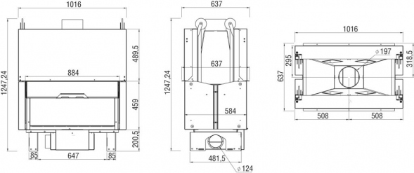 Каминная топка FAE 100 axis