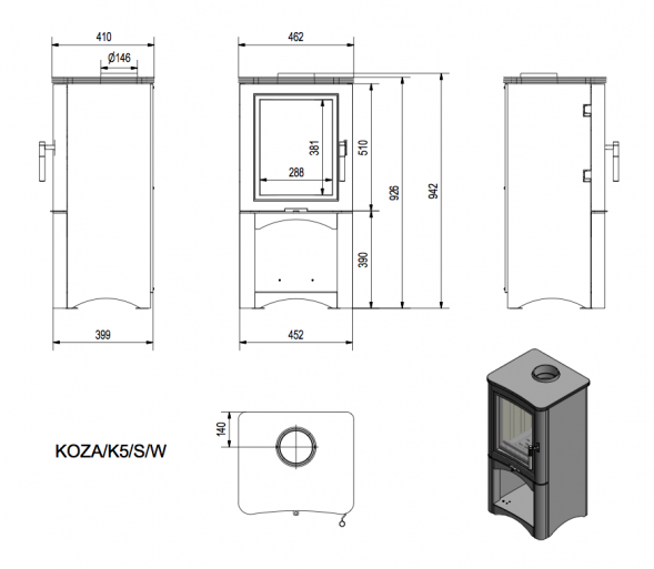 Печь KOZA/K5/S/W (Kratki)