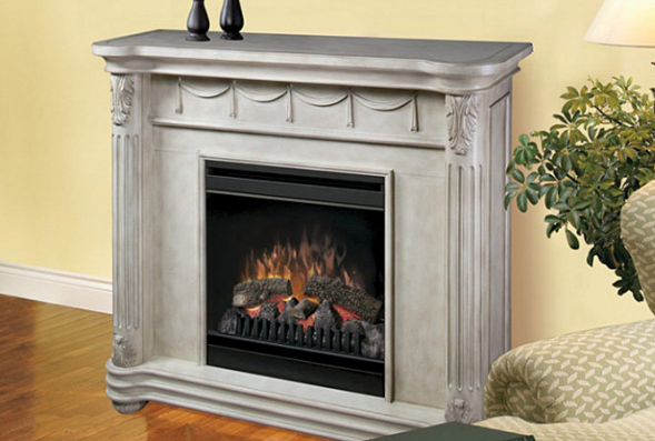 Комплект Rome белый с черным очагом Gannon