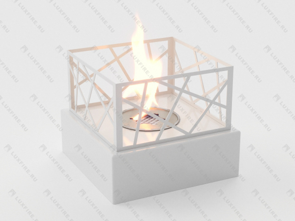 Настольный биокамин Lux Fire &amp;quot;Пикник&amp;quot; S (белый)