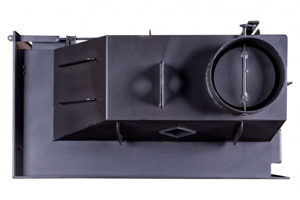 Каминная топка Экокамин Альфа 800 LB два стекла левая черный шамот