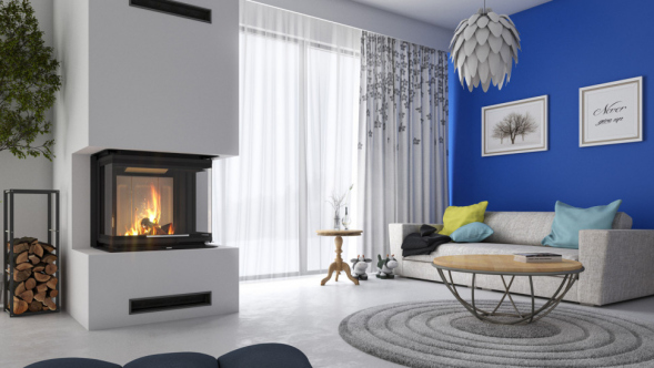 Топка DEFRO HOME INTRA XSM C G, 8 кВт, 674/508/393мм, трехсторонний, гильотина